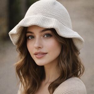 ~NWOT Free People Hat Bucket Womens One Size Ivory Crochet~